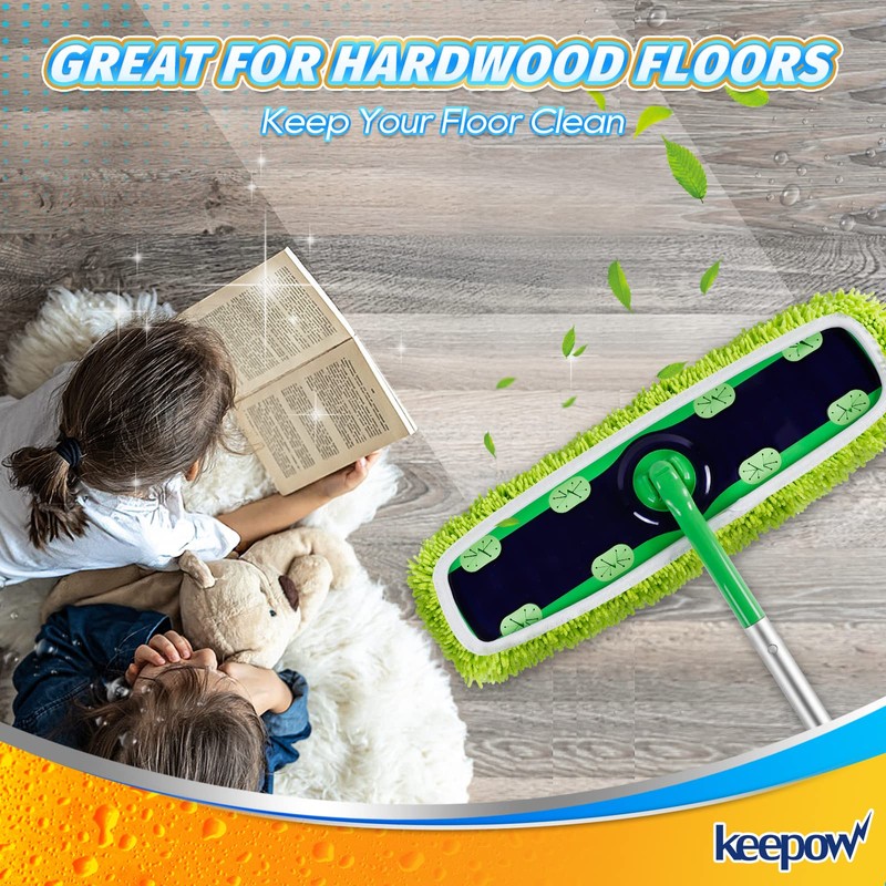 KEEPOW Reusable XL Mop Pads Compatible with Swiffer XL Sweeper,