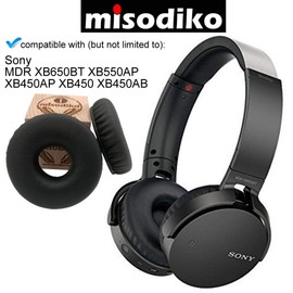 misodiko Replacement Cushions Ear Pads - Headphone Repair Parts Earmuffs Earpads Cup Pillow Cover for Sony MDR XB650BT XB550AP XB450AP XB450AB (Black)