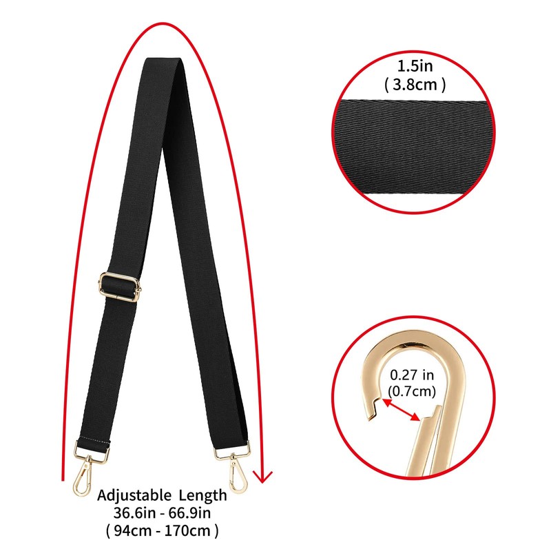 ZOOEASS Wide Shoulder Strap (Solid),Adjustable Replacement Belt Crossbody Canvas Bag