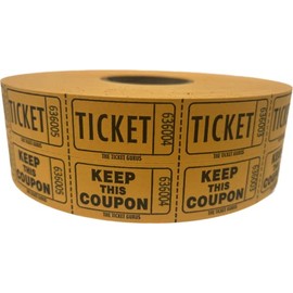 THE TICKET GURUS-Double Raffle Ticket Roll : roll of 2000-(Orange)