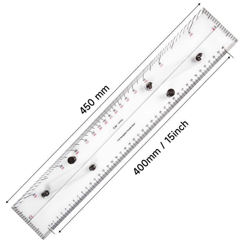 CYA Navigation Parallel Ruler Marine Parallel Ruler with Clear Scales,