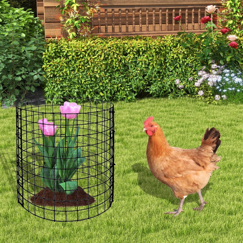 Eunika 18 Pcs Round Plant Protector from Animals, 6 Pack