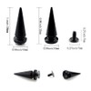 FAZHBARY 40 Pairs Black Cone Spikes Punk Rivets and Screwback