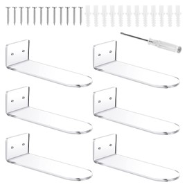 Pyatofyy 6 Pack Floating Shoe Shelves,Transparent Acrylic Shoe Display Shelves,for Display Collectible Shoe&Sneaker