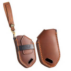 ontto 5-Button Key Fob Holder Handmade Leather Car Key Bag Fit for Kia Telluride Sorento EV9 2023 2024 Car Accessories Full Protection Soft and Durable Key Protector Shell Brown