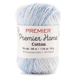 Premier Yarns Home Cotton Yarn, Ideal Knitting and Crochet Supplies, Made of Recycled Cotton, Worsted Weight, Sky Splash