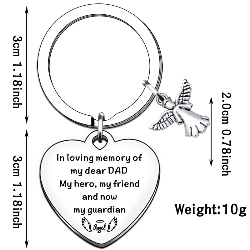 TTOVEN Dad Memorial Keyring - Bereavement Gift for Father's Day