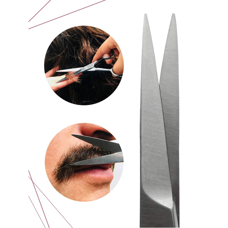 Tijera Profesional de Acero Inoxidable para Bigote y Barba |