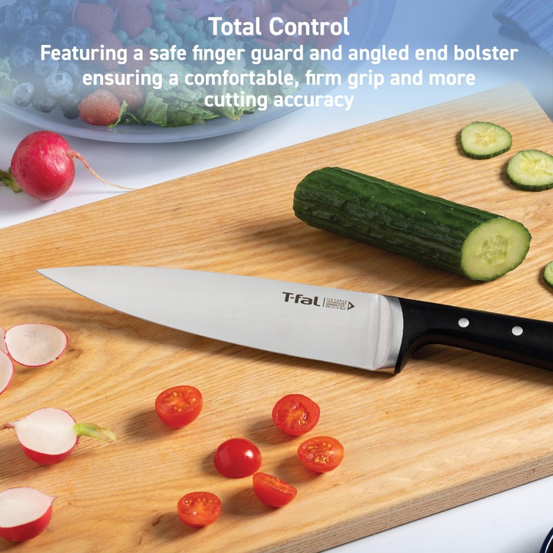 T-fal Ice Force German Stainless Steel Santoku Knife 7 Inch,