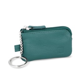 LEDEROW Leather Key Case Small with Zip for Men and Women - Mini Key Case for Motorcycle Keys, Home Keys - Large Choice of Colours, turquoise