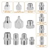 Airbrush Quick Coupling Kit, 15 Piece Stainless Steel Airbrush Adapter