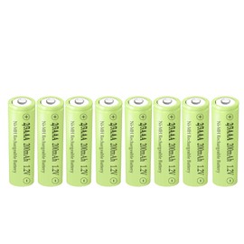 Teneyuuo 8 Pack 1.2V Ni-MH 2/3AAA 200mAh Rechargeable Batteries for Solar Lights(Shorter Than AAA Size)