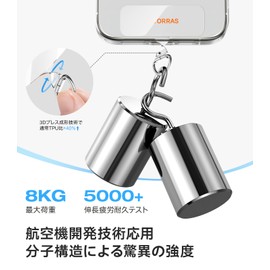 TORRAS Smartphone Strap Holder, Shoulder Strap, Transparent Patch, clear