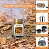 Lixada Camping Stove Stainless Steel Wood Burning Stove Folding Backpacking
