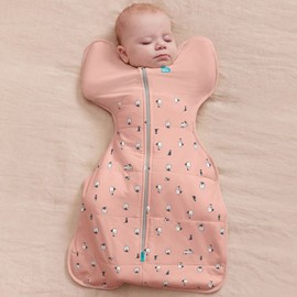 Love to Dream Swaddle Up 2.5 Tog Quilted Organic Cotton & Merino Sleeping Bag - Lamb's Best Friend (Rose), Small (3.5-6kg)