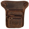 Motorcycle Leather Leg Bag, Waist Bag with Multiple Compartments, Eagle
