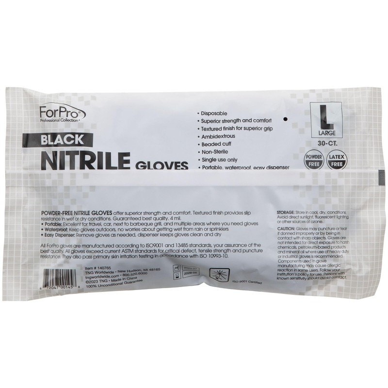 ForPro Professional Collection Disposable Nitrile Gloves, Chemical Resistant, Powder-Free, Latex-Free,