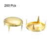 uxcell 200Pcs 16mm Gold Round Dome Studs Metal Claw Beads