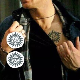 TattooIcon Supernatural Pentagrams (Set of 2) - Supernatural Pentagram Temporary Tattoos
