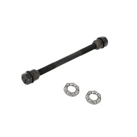 Motoforti Universal Bike Rear Solid Axle with Ball Bearings, Bicycle Solid Axle 9.5mm, Metal, Black