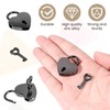 Pack of 2 Small Heart Lock with Key Metal Small