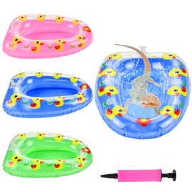 CooShou Lizard Bath Float Bath hub Toys with Inflatable Needle Beard Dragon Swim Interactive Inflatable Toys Set in 3 Colors for Lizard Gorky Hamster Most of Small Animals (3Pcs), Green;Blue;Pink