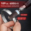 10Pcs 600 Grit Sanding Drums Sandpaper Sticks Set with 1/8"(3mm)