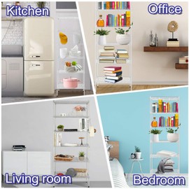 Devo 6-Tier Metal Shelf, Storage Shelves Wire Shelving Units Rack Organizer for Garage Kitchen Adjustable Leveling Feet, Stainless Side Hooks