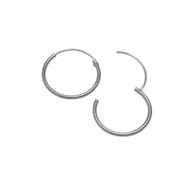 Hinged hoop earrings in sterling silver (16mm medium sized)