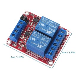 GTIWUNG Pack of 4 2 Channel 5 V Relay Module, Relay Module 5 V, 2 Channel 5 V Relay Module with Optocoupler High or Low Level Trigger Expansion Board for Raspberry Pi Arduino