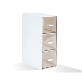 DIBALIYI Plastic Tea Box, Clear Lid Tea Boxes, Design Kitchen Organiser, Tea Bag Holder with 3 Drawers, Easy Access Tea Bag Storage Box for Coffee Pods, Tea Bags (1 Piece, Blue)