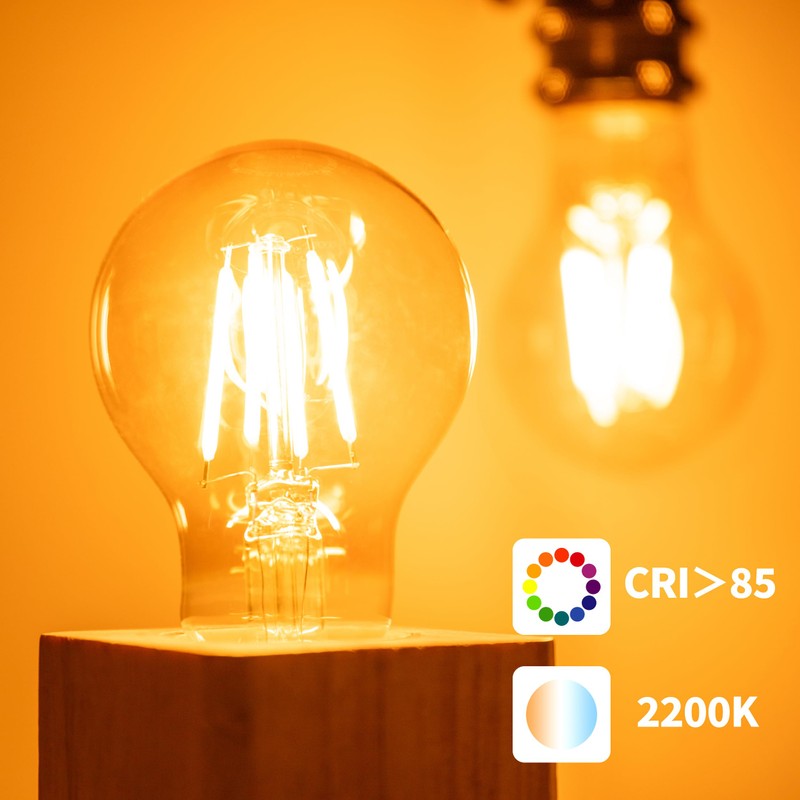 runquiz 2200k Led Light Bulb, Vintage A19 Edison Bulbs, Dimmable