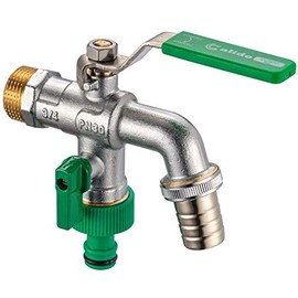 3/4" Inch BSP Double Outlet Garden Outdoor Tap Ball Valve Faucet Hose Fitting