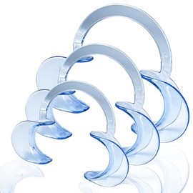 Abreboca, retractor bucal dental, en forma de C, color azul transparente autoclavable para blanquear los dientes