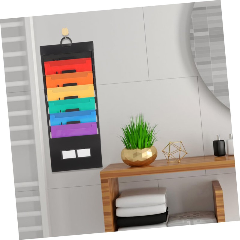 Operitacx Hanging File Organizer Pockets Plastic Folder Expanding Report Organiser