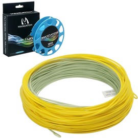 Maxcatch 100FT 3/4/5/6/8WT Double Color Fly Fishing Line Weight Forward Floating Fly Line with 2 Welded Loops(Gold/Moss WF3F)