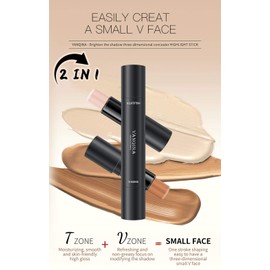 Mysense 6 Colors Contour Stick,Contour Concealer Highlighter Stick,Double Head Body Face Brightens & Shades Make Up Foundation Cream Pen,3pcs