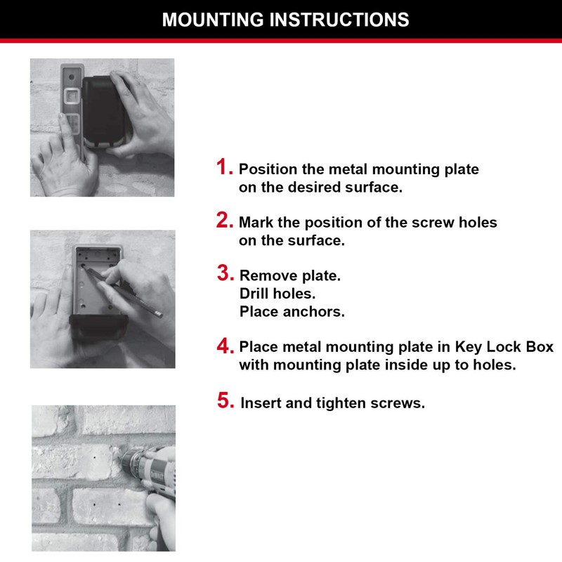 MASTER LOCK Push-Button Key Safe Wall Mounted, Medium 79 x