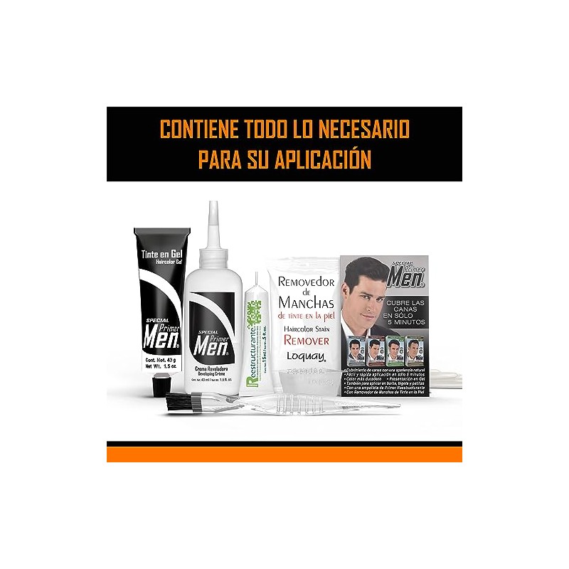 Loquay Primer Men Tinte en gel, Negro, 111 g