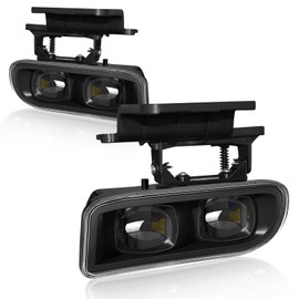SINYATO INDUST Fog Lights Replacement for 1999-2002 Chevy Silverado 1500/2500/3500 - Direct Fit Front Bumper Fog Lamp Assembly Pair (Left+Right) - Durable ABS Housing, Weather Resistant
