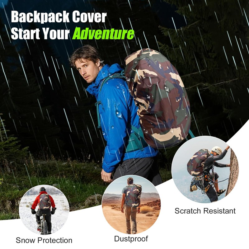 Bomiclss 2 Pack Cover for Backpack 20-28L Small Waterproof Rain