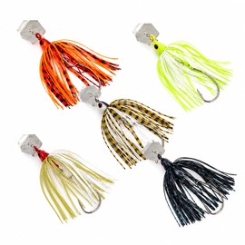 Kulport Bladed Jig Fishing Lures, Irresistible Vibrating Action, Sticky-Sharp Heavy-Wire Needle Point Hooks, 5Pcs 1/2 oz Multi-Color Kits with Storage Bag