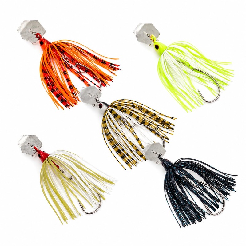 Kulport Bladed Jig Fishing Lures, Irresistible Vibrating Action, Sticky-Sharp Heavy-Wire