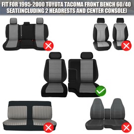 SAPUBK Custom-Fit Front Seat Covers Replace for 1995-2000 Toyota Tacoma 60/40 High Front Bench with Headrests & Center Console,Knitted Fabric Composite Soft Foam Lining Airmesh Breathable Seat Cover
