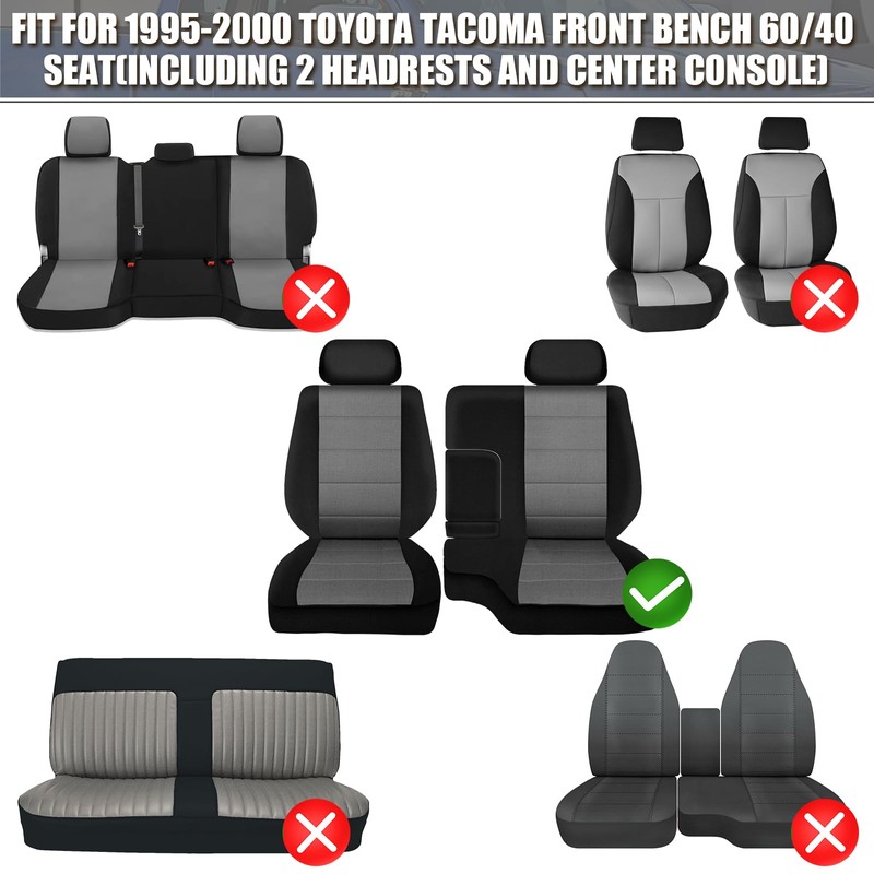 SAPUBK Custom-Fit Front Seat Covers Replace for 1995-2000 Toyota Tacoma