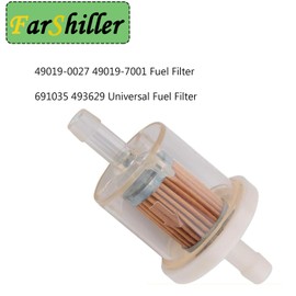49019-0027 Fuel Filter for Kawasaki 49019-7001 49019-7005 49019-0014 1/4" Inline Fuel Filter for Briggs and S 691035 493629 5065 2hp 17.5hp 27hp 35hp Engines John Deere AM108356 (2/Pack)