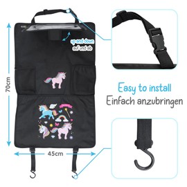 HECKBO 2 x Children's Car Seat Backrest Protectors Monster + Monster Truck