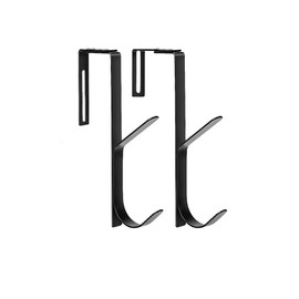 MULT Partition Hook, Door Hanger, Office, Divider, Door Hook, Hat, Bag Hanging, Hardware, S Shape, Large, Double Hook, Door, Width 1.3 - 3.9 inches (33 - 99 mm), Black, 2 Pieces Set