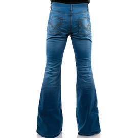 Men's Bell Bottom Jeans 60s 70s Outfits for Men,Mens Bell Bottoms Pants Flare Jeans Blue