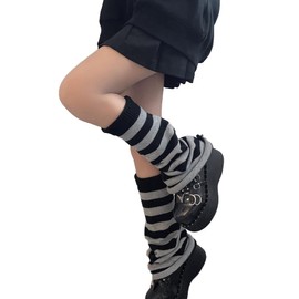 WODECASA Girls Kawaii Leg Warmers Knitted Flared Leg Sleeves Goth Crochet Baggy Cuff Ankle Heap Socks